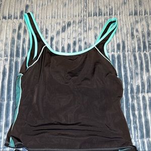 EUC W 12 Cazimi Bathing suit 🩱 tankini top w/ mesh siding detail